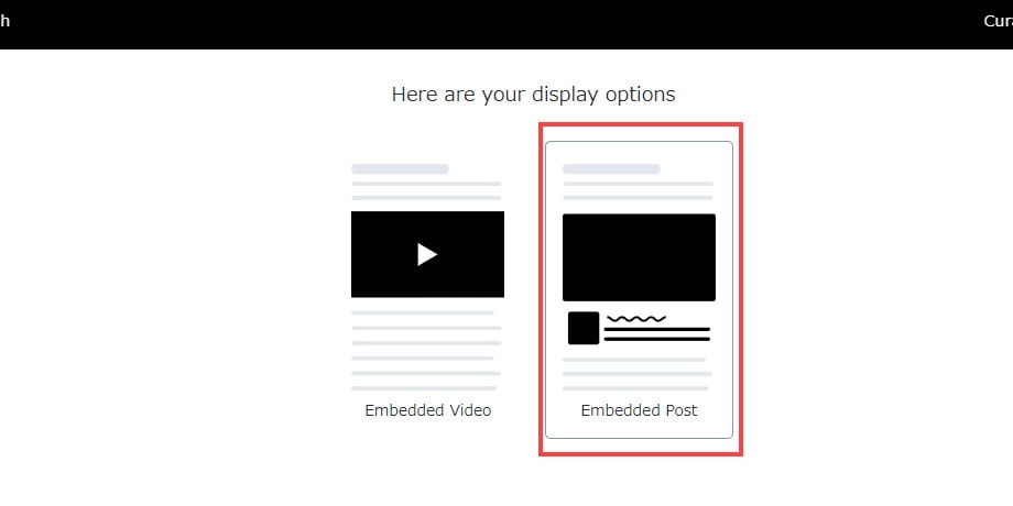 「Embedded Post」を選択