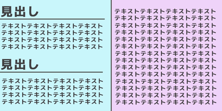 文章を見出しで分けた例